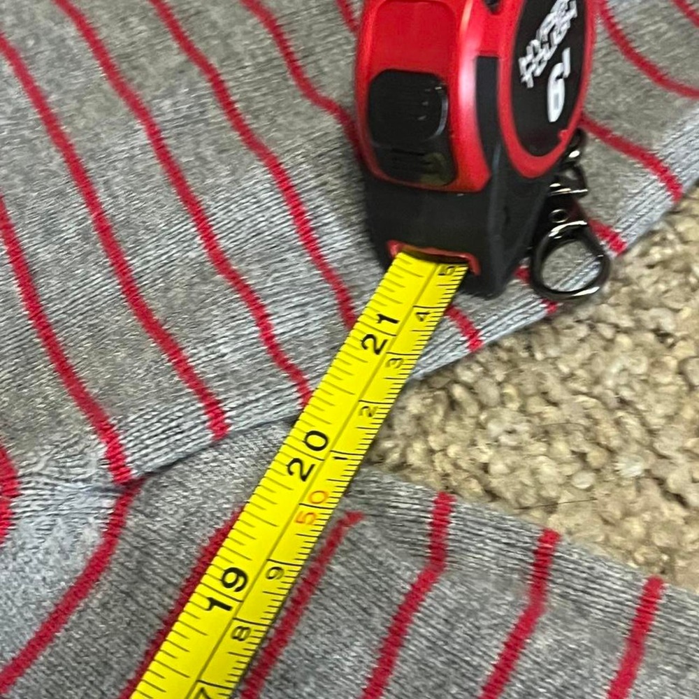 100% Cotton Gray and red striped cotton sweater in a M - Picture 5 of 8